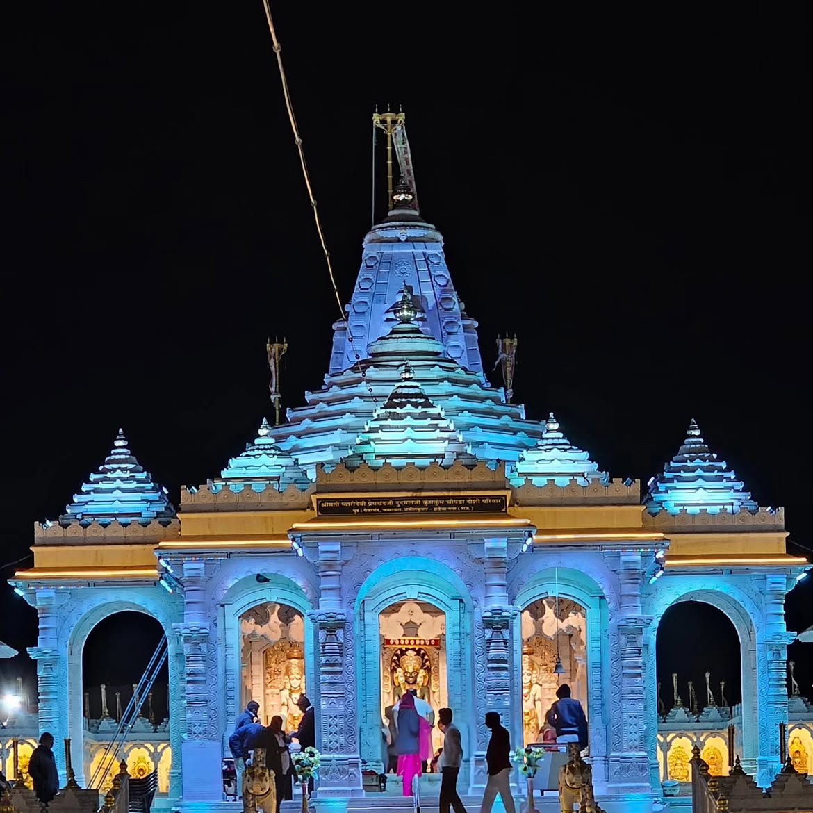 1008 Parshvnath Jain Temple — Colour Illumination – temple façade lighting project